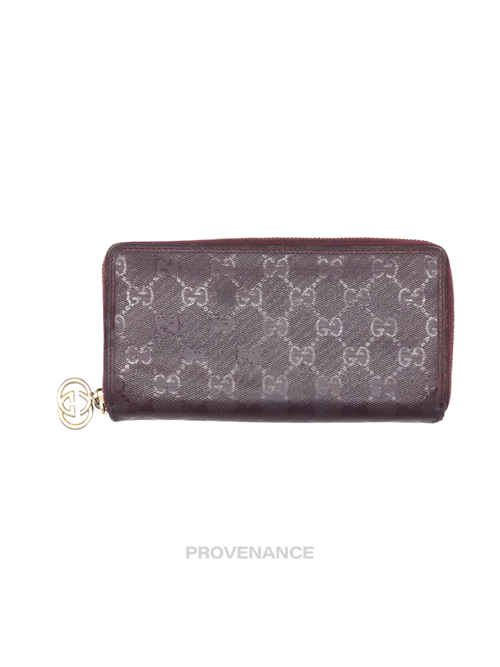 🔴 Gucci Long Zip Wallet - GG Supreme Wine